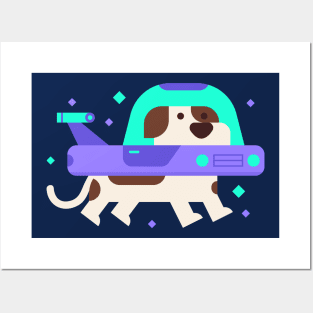 Dog in space Posters and Art